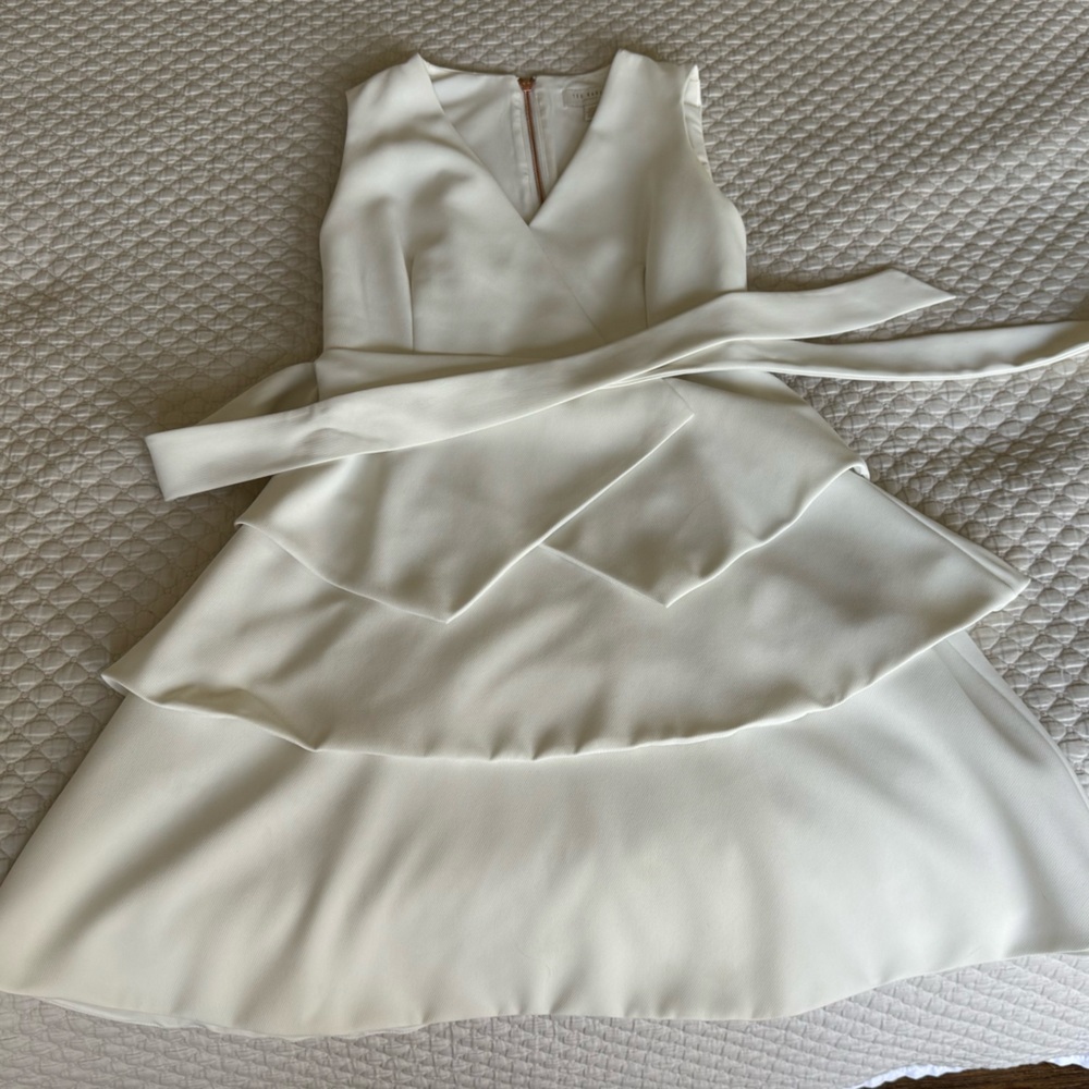 Ted Baker Cream Layered Mini Dress